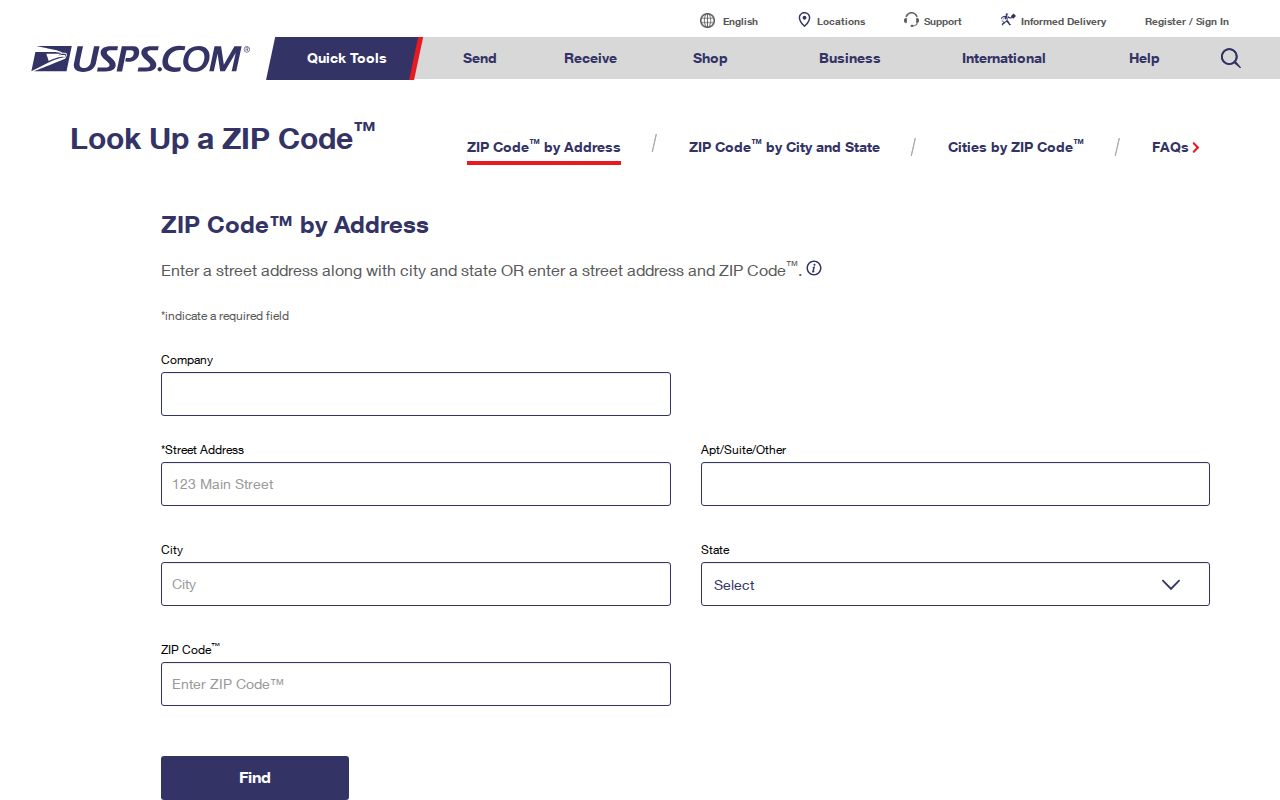 USPS ZIP Code by Address lookup for a Lafayette Parish mailing address